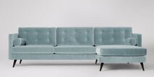 Ladda bilden till Galleri-vy  Herald 3-sits soffa med högerdivan Sammet Nouveau Mörkblå