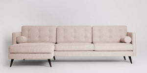 Herald 3-sits soffa med vänsterdivan Sammet Metropolitan Djup Blå