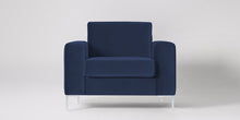 Ladda bilden till Galleri-vy  Singer Fåtölj Sammet Nouveau Mörkblå
