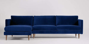 Astor 3-sits soffa med vänsterdivan Sammet Nouveau Oliv Grön