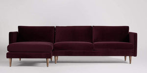 Astor 3-sits soffa med vänsterdivan Väv Ljusgrå