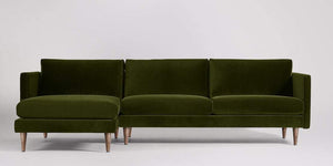 Astor 3-sits soffa med vänsterdivan Väv Azure