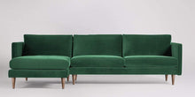 Ladda bilden till Galleri-vy  Astor 3-sits soffa med vänsterdivan Sammet Nouveau Mörkblå