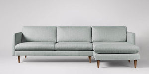 Astor 3-sits soffa med högerdivan Sammet Nouveau Klassisk Grön