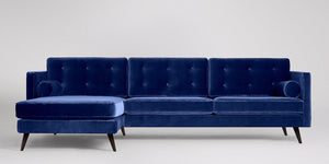 Herald 3-sits soffa med vänsterdivan Sammet Nouveau Oliv Grön