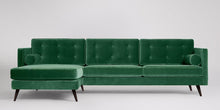 Ladda bilden till Galleri-vy  Herald 3-sits soffa med vänsterdivan Sammet Nouveau Mörkblå