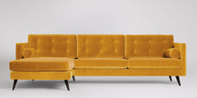 Ladda bilden till Galleri-vy  Herald 3-sits soffa med vänsterdivan Sammet Metropolitan Ockra