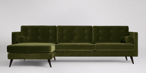 Herald 3-sits soffa med vänsterdivan Väv Azure