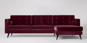 Herald 3-sits soffa med högerdivan Väv Blush