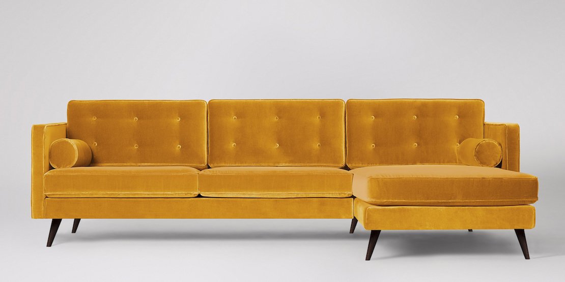 Herald 3-sits soffa med högerdivan Väv Ljusgrå