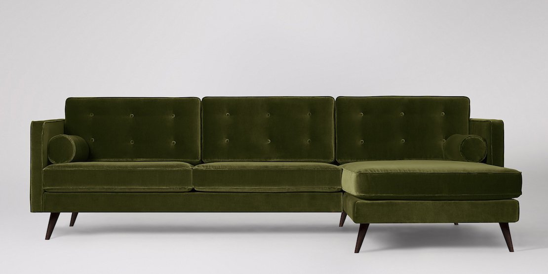 Herald 3-sits soffa med högerdivan Väv Mörkgrå
