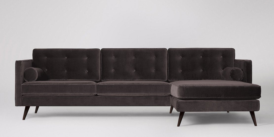 Herald 3-sits soffa med högerdivan Väv Azure