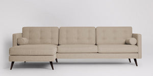 Herald 3-sits soffa med vänsterdivan Sammet Nouveau Ljusrosa