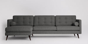 Herald 3-sits soffa med vänsterdivan Sammet Nouveau Himmelsk Blå
