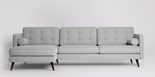 Ladda bilden till Galleri-vy  Herald 3-sits soffa med vänsterdivan Sammet Metropolitan Maroon