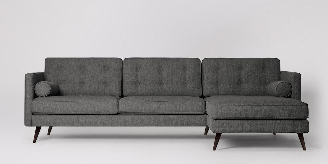 Herald 3-sits soffa med högerdivan Sammet Nouveau Oliv Grön