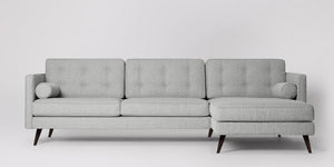 Herald 3-sits soffa med högerdivan Sammet Metropolitan Ockra
