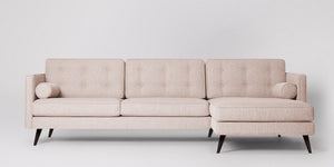 Herald 3-sits soffa med högerdivan Sammet Metropolitan Maroon