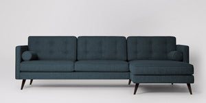 Herald 3-sits soffa med högerdivan Sammet Nouveau Ljusrosa