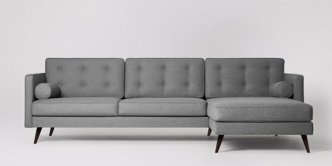 Herald 3-sits soffa med högerdivan Sammet Metropolitan Djup Blå