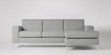 Ladda bilden till Galleri-vy  Singer 3-sits soffa med högerdivan Sammet Metropolitan Maroon