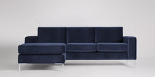 Ladda bilden till Galleri-vy  Singer 3-sits soffa med vänsterdivan Sammet Nouveau Mörkblå