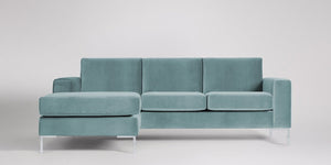 Singer 3-sits soffa med vänsterdivan Väv Azure