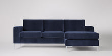 Ladda bilden till Galleri-vy  Singer 3-sits soffa med högerdivan Sammet Nouveau Ljusrosa