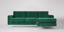Ladda bilden till Galleri-vy  Singer 3-sits soffa med högerdivan Sammet Nouveau Mörkblå