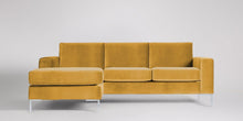Ladda bilden till Galleri-vy  Singer 3-sits soffa med vänsterdivan Sammet Metropolitan Ockra