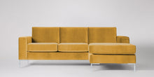 Ladda bilden till Galleri-vy  Singer 3-sits soffa med högerdivan Sammet Metropolitan Ockra