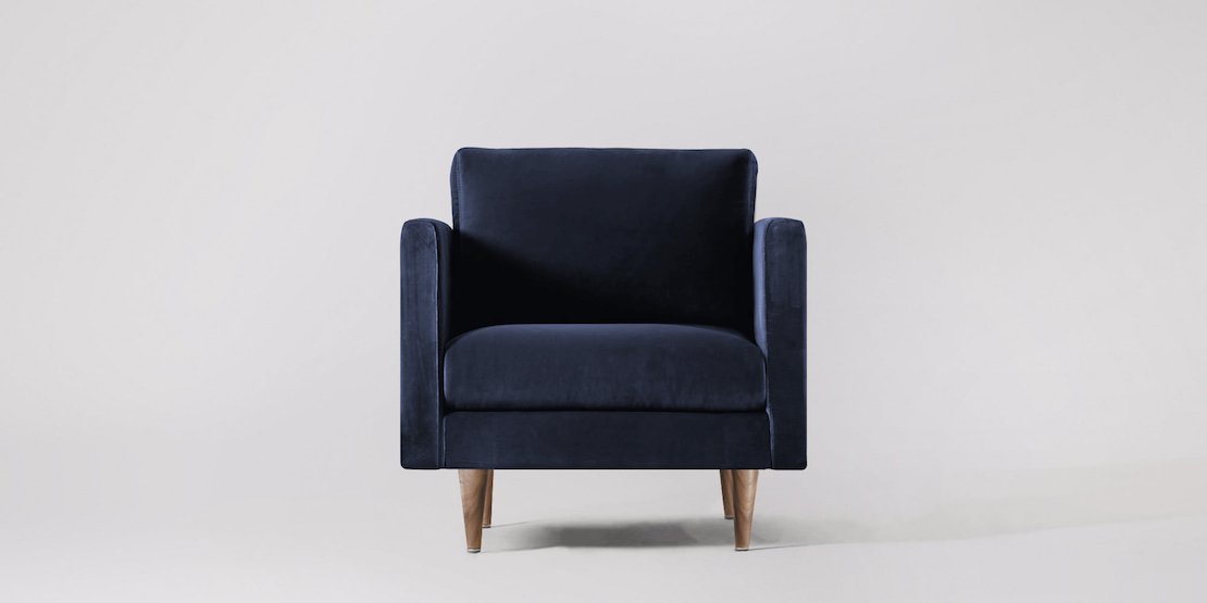 Astor Fåtölj Sammet Nouveau Mörkblå