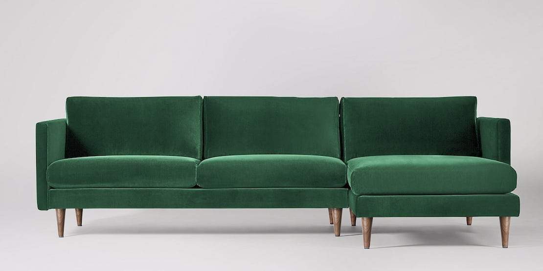 Astor 3-sits soffa med högerdivan Väv Mörkgrå