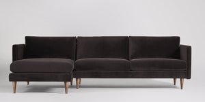 Astor 3-sits soffa med vänsterdivan Väv Steel Blue