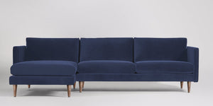 Astor 3-sits soffa med vänsterdivan Sammet Nouveau Klassisk Grön