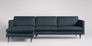 Astor 3-sits soffa med vänsterdivan Sammet Nouveau Coffee