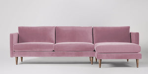 Astor 3-sits soffa med högerdivan Väv Blush