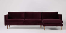 Ladda bilden till Galleri-vy  Astor 3-sits soffa med högerdivan Sammet Metropolitan Ockra