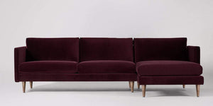 Astor 3-sits soffa med högerdivan Sammet Metropolitan Ockra