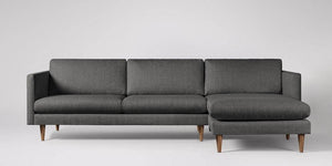 Astor 3-sits soffa med högerdivan Sammet Nouveau Mörkblå