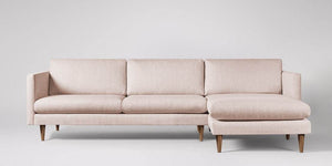 Astor 3-sits soffa med högerdivan Sammet Nouveau Coffee